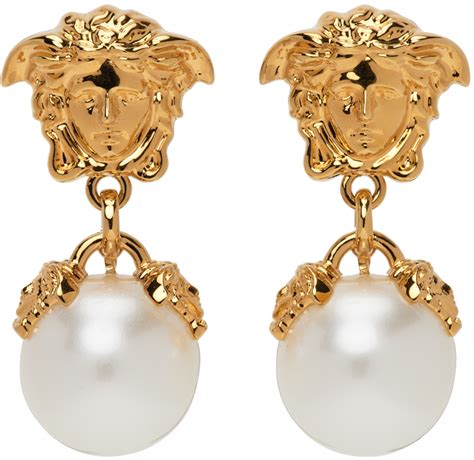 versace earrings pearl|Versace versus earrings.